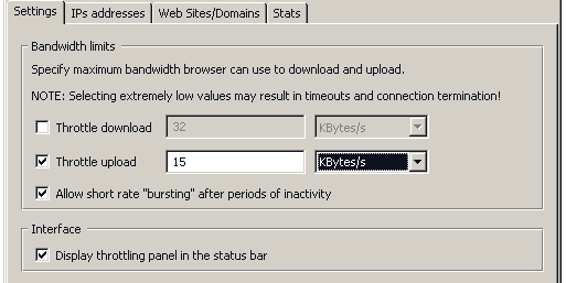 Throttle settings for uploading batches of images