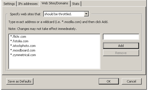 throttle settings for microstock sites